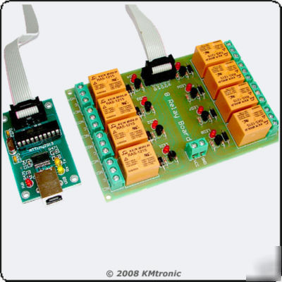 Usb eight channel relay board - RS232 serial controlled