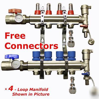 5 - loop/port brass deluxe pex manifold radiant heating