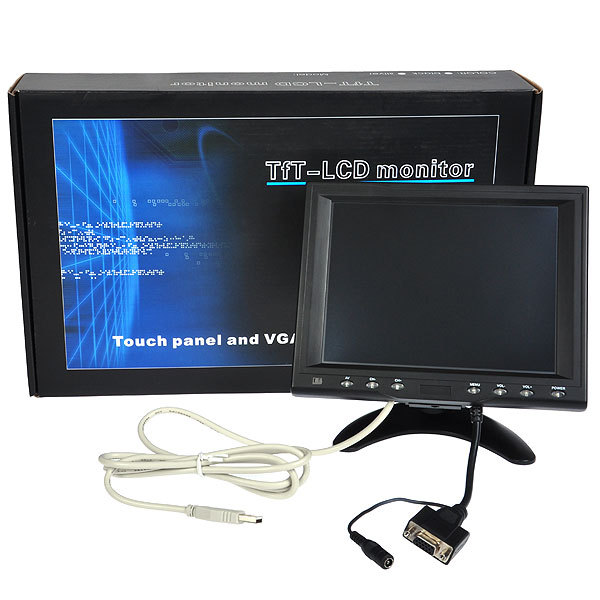 8'' lcd color monitor support touch panel and vga