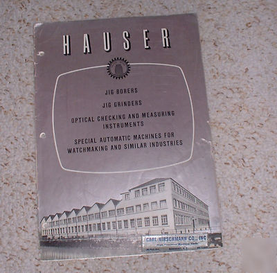 Hauser machines sales catalog, hirschmann corporation