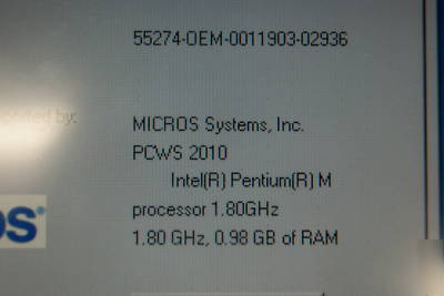 Micros pcws 2010 1.8GHZ / 1GB ram / huge 80GB/12' lcd
