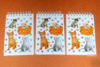 New ~ 3 ~ kitten spiral note pads ~ 3 1/2
