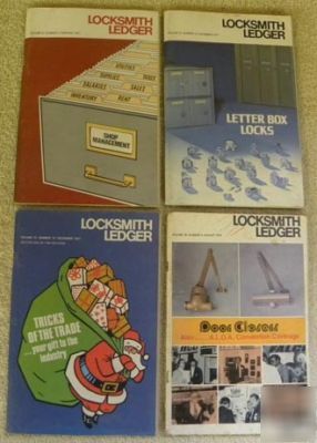 4 issues 1977-78 locksmith ledger, keys, padlock, locks