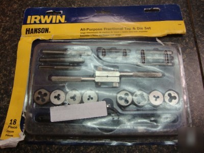 Irwin hanson 24608 18 pc. carbon steel tap & hex die