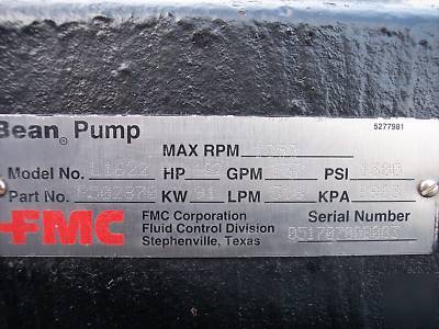 2007 fmc bean hydraulic drive triplex piston pump 