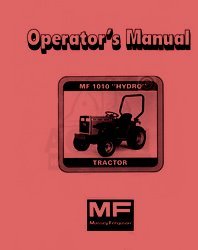 Massey ferguson mf 1010 hydro tractor operators manual
