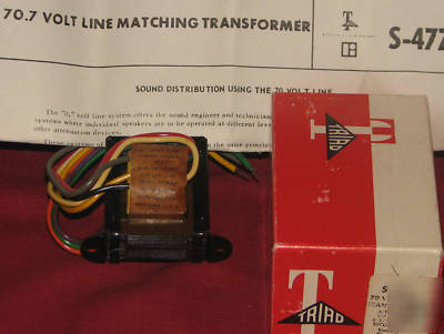 Triad s-47Z 70 volt ln electronic audiotransformer 