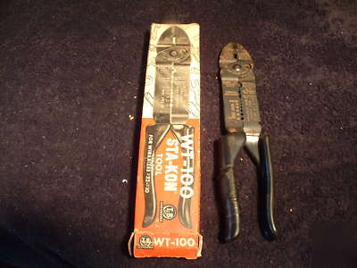 Vintage sta-kon wt-100 tool wire stripper & cutter 