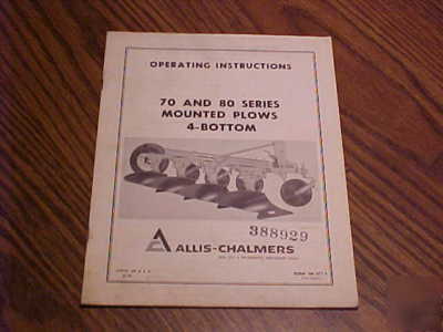 Allis-chalmers farm equipment operator's manuals lot 4