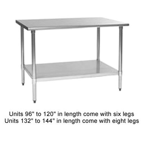 Eagle T3648B work table, stainless steel top, galvanize
