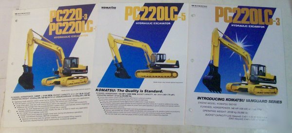 Komatsu 1986, 1991 PC220 excavator sales brochure lot