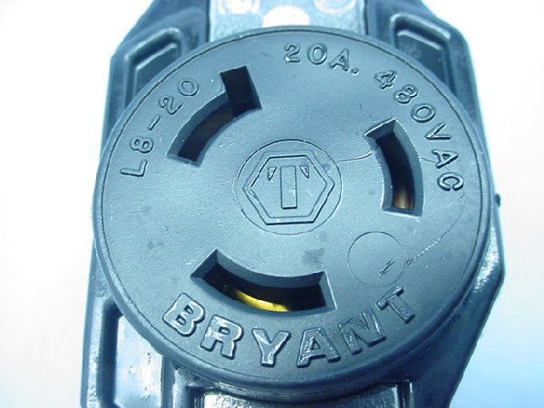 Hubbell bryant L8-20 locking receptacle outlet 20A 480V