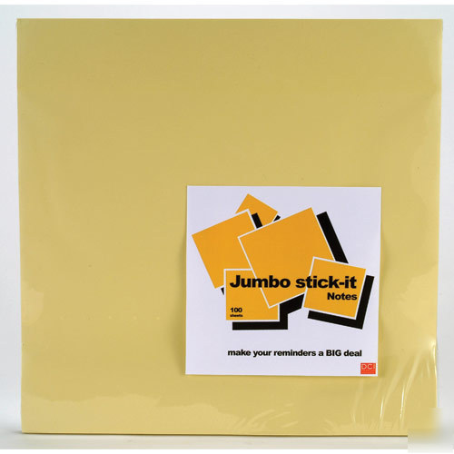Jumbo 12 x 12 yellow sticky notes