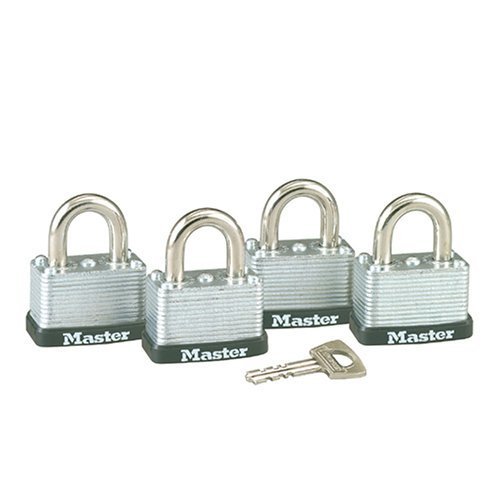 Master lock 1-1/2-inch keyed-alike warded padlock 4 pac