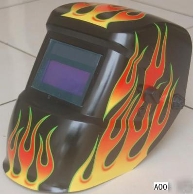 Auto darkening welding helmet solar mask yellow flame 
