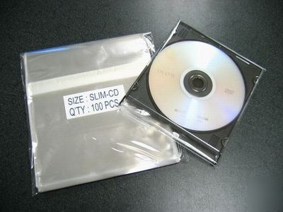 2000- slim cd case cello/poly bag wrap sleeve no shrink