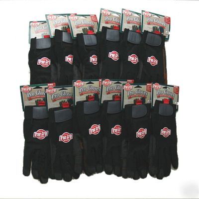 12 prs pack true grip pro mechanics work gloves, large