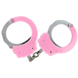 New asp pink chain handcuffs with key, brand 