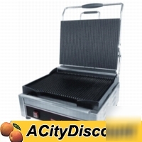 Cecilware single panini sandwich grill grooved surface