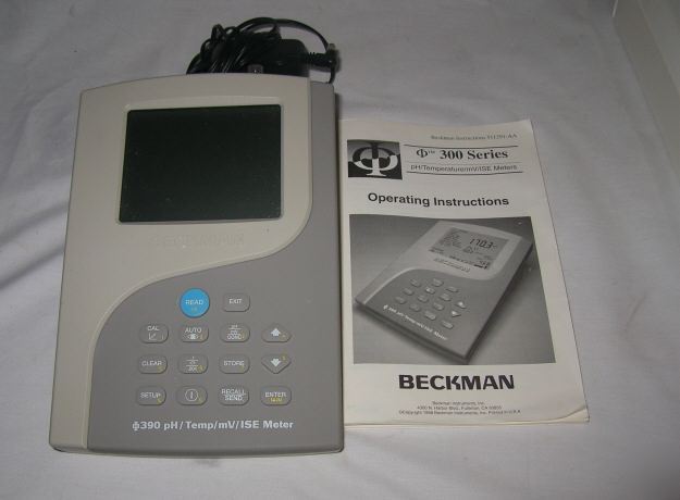 Beckman 390 ph, temp, mv, ise meter + electrode 511054