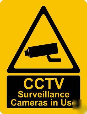 Cctv surveillanve cameras in use warning sign board