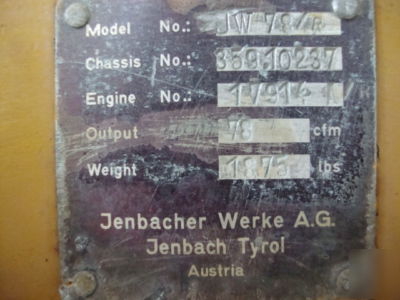 Jenbenbacher werke a. g. diesel air compressor-jw 220K