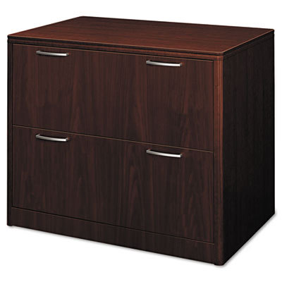 Attune series lateral file, four-drawer,mahogany