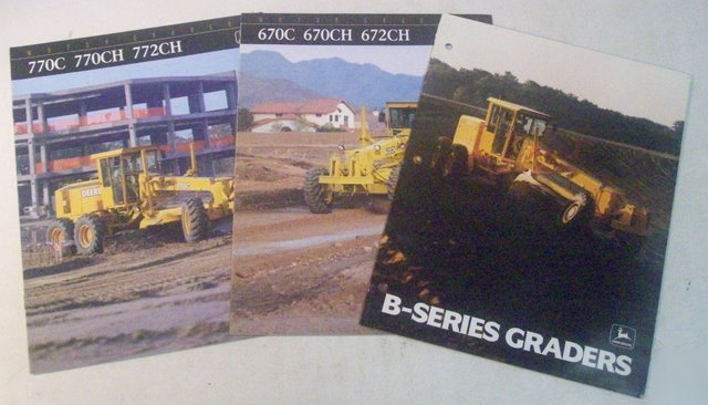 John deere 1986 & 1997 grader sales brochure lot