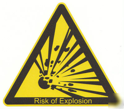 Risk of explosion sign sticker.safety placard 312WS