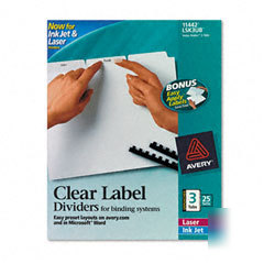 Avery 11442 avery index maker clear label dividers, 3-t