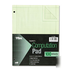 Engineering computation pad, 5X5 squares/inch, letter s