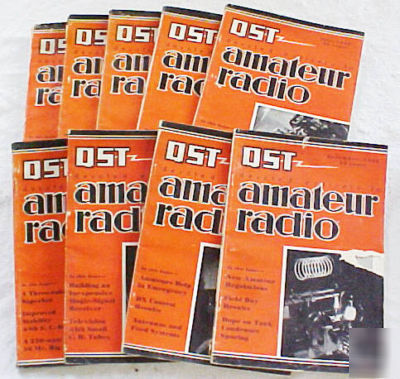 (9) issues of 1938 arrl qst magazine amateur ham radio