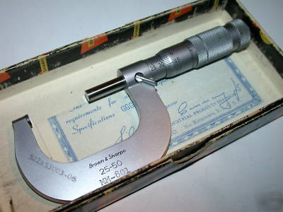 Brown & sharpe .002MM micrometer 25 to 50MM 599-20-101 