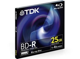 Tdk bd-r 25GB blu-ray blank recordable discs in case