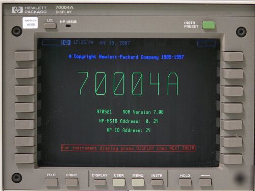 Hp agilent 70004A color system mainframe