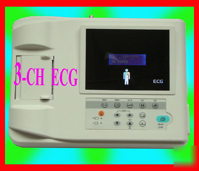 NEW3-ch interpretive ecg ekg machine electrocardiograph