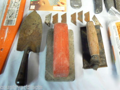 29 piece lot masonry+concrete+cement+drywall tools 