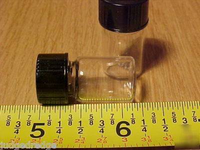 100 clear 5/8 dram glass vials/bottle screw CAP15X26MM