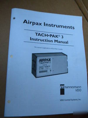 Airpax tachpak 3 digital process TACHOMETERT77430-71