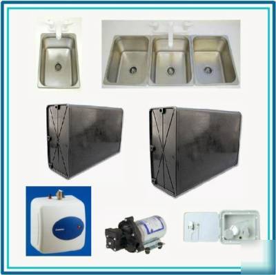 Concession trailer large sinks and water system package