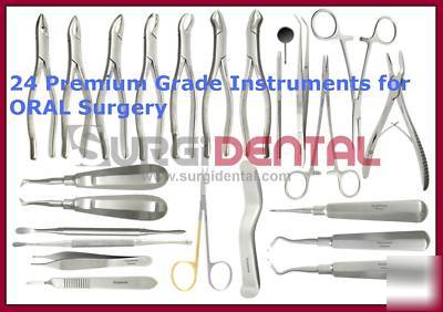 Set of 24 oral surgery dental instruments kit premium 