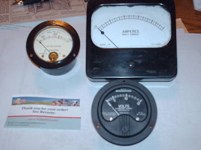 Analog meters qty 3 volts amps ham