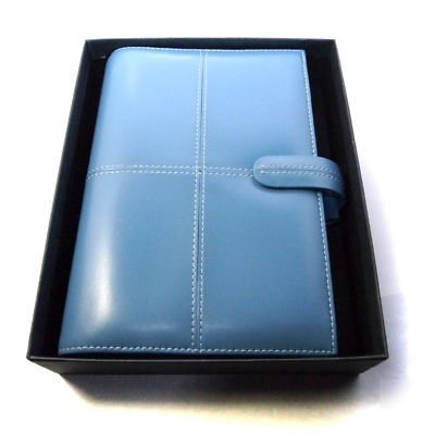 Filofax blue leather italian organizer cross 024003