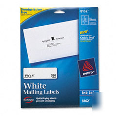 Address label, inkjet, 1-1/3 X4 , white, 350/pack AVE81