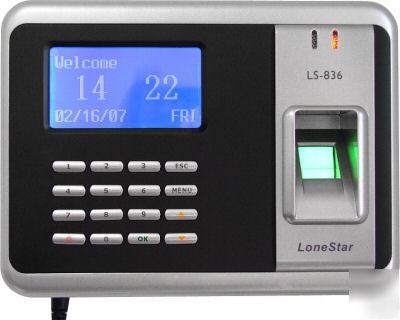 Lonestar biometric fingerprint & pin entry time clock