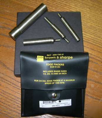 New brown & sharpe edge finder set 599-792-9 4PC set 