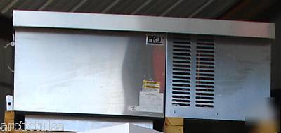 Self contained refrigeration condensing unit indoors