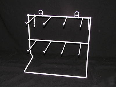 Great counter 8 peg rack display prong grid white used