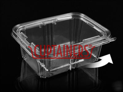 Plastic safe-t-fresh 32OZ clear hinged container(200CT)