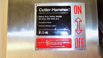 Stainless cutler hammer 30A DH361UWK disconnect safety 